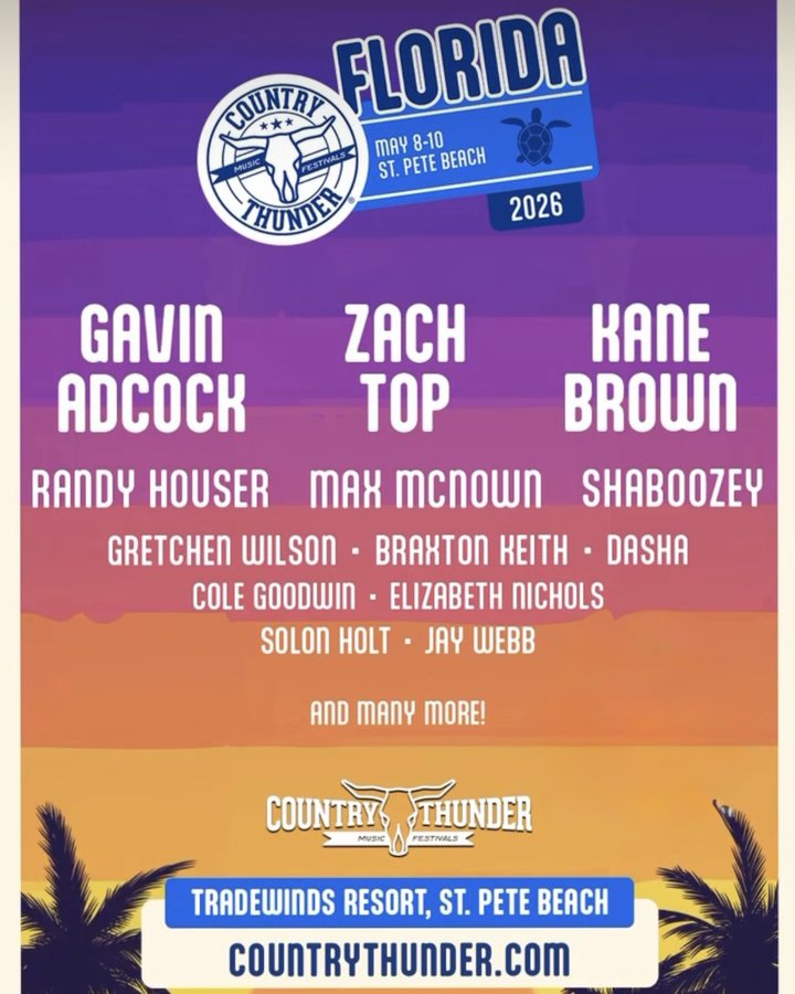 Max McNown Country Thunder Florida Tour Poster 2026